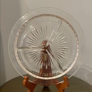 Clear Glass Starburst serving 3 tier Plate